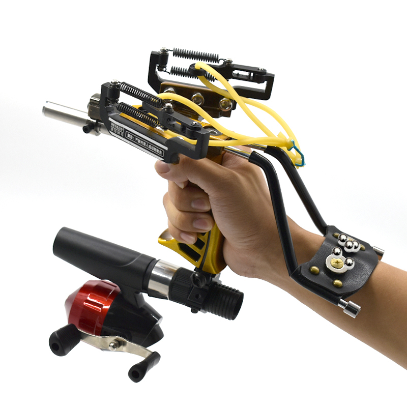 Outdoor Power Reel - Upgraded Hand-held Metal Slingshot with Rubber