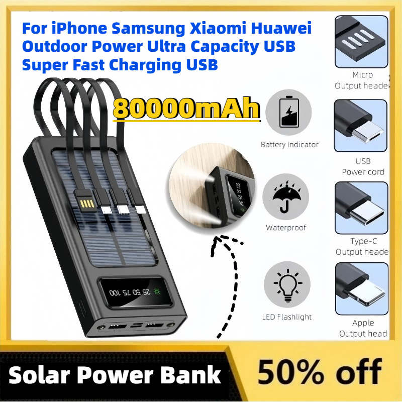 Quality Outdoor Power - High-Quality 80000mAh Solar Power Bank For