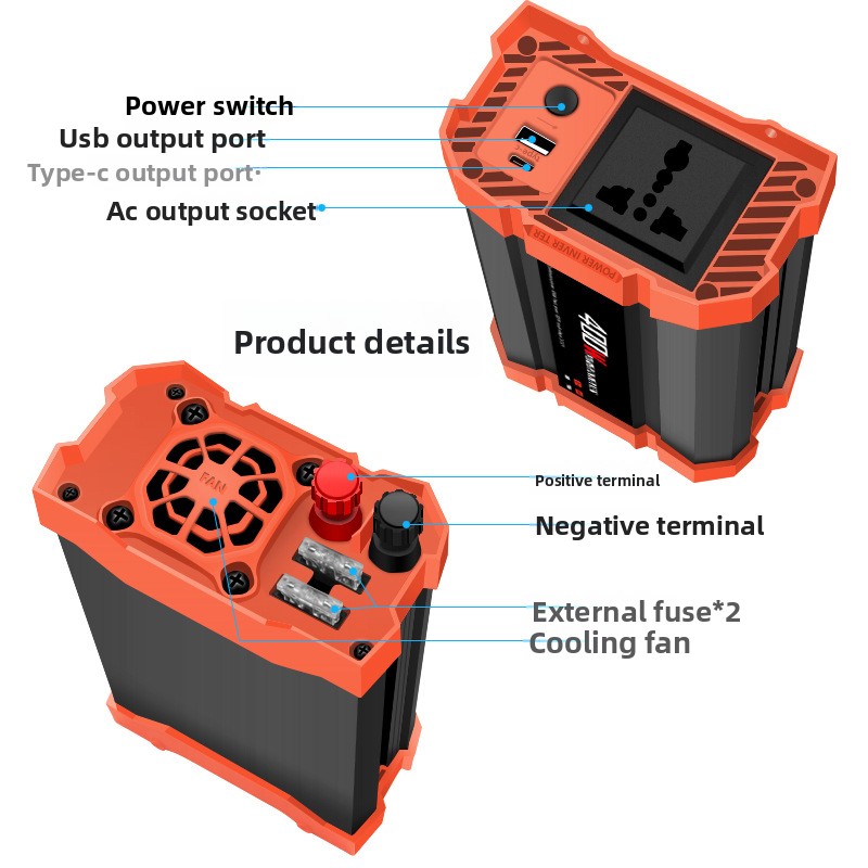 Outdoor Power Inverter - 12V/24V To 110V/220V Outdoor Inverter with