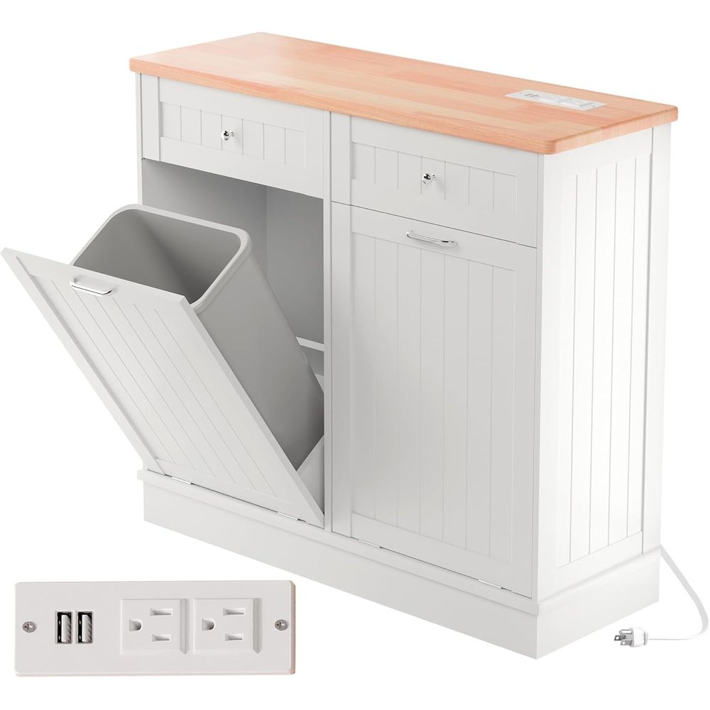 Outdoor Kitchen Power - Double Door 10 Gallon Tilt-Out Trash