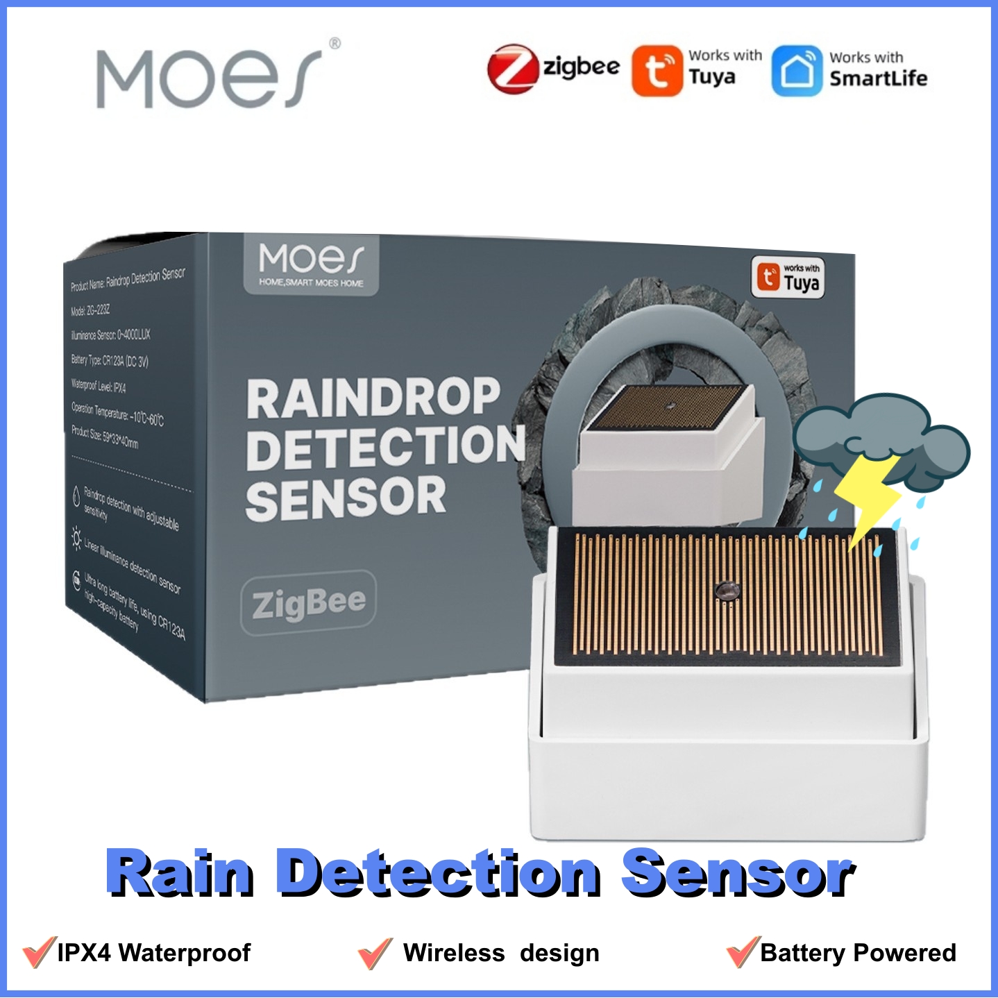 Outdoor Zigbee Power Plug - MOES Tuya ZigBee Smart Rain Detection