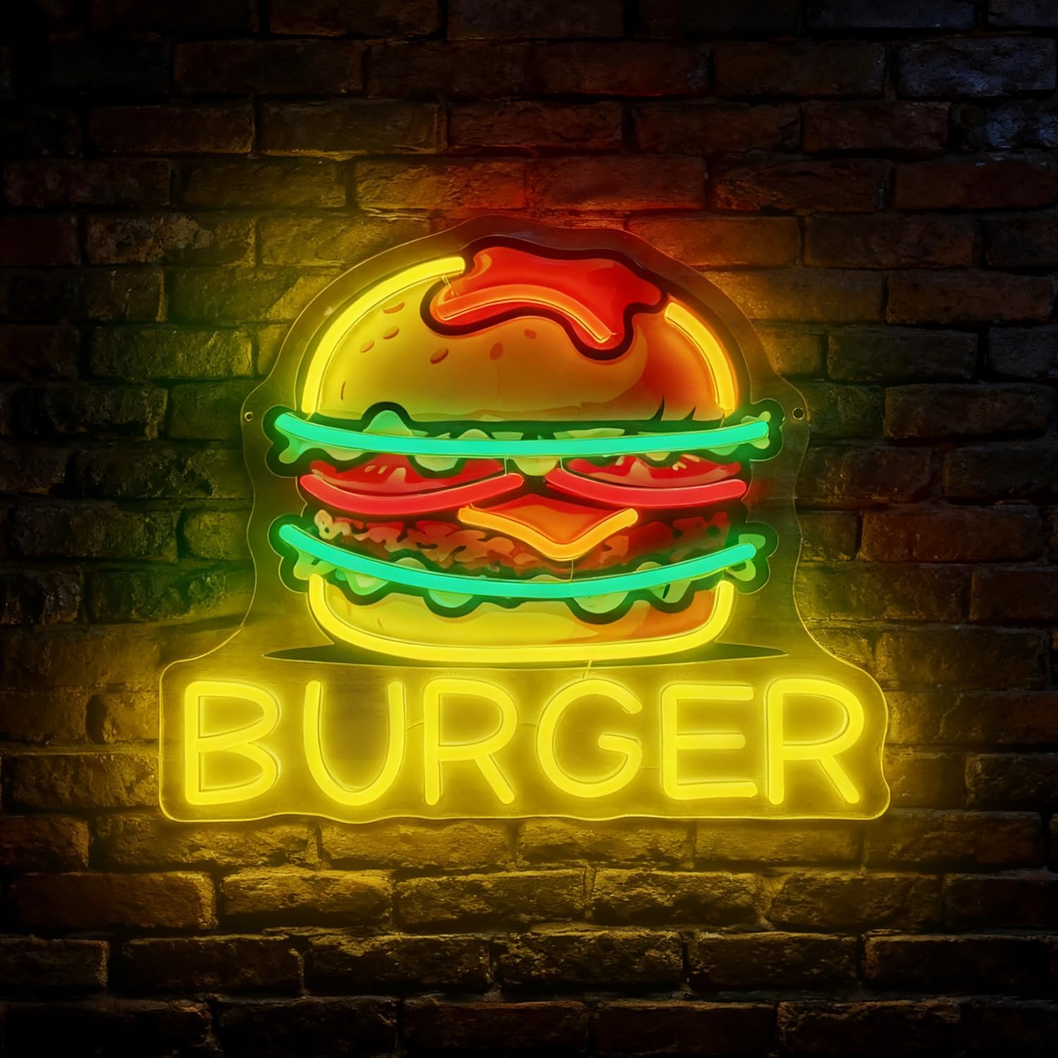 Burger Neon Sign, LED Hamburge - Outdoor Kitchen Power review and price