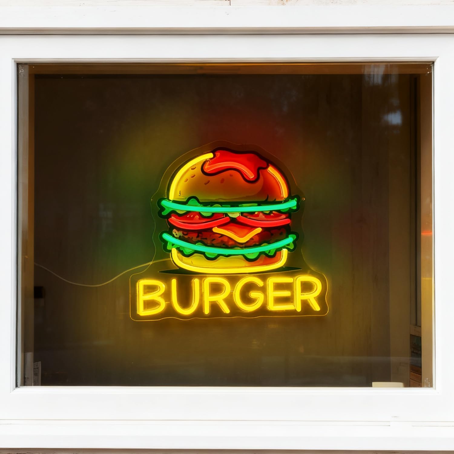 Burger Neon Sign, LED Hamburge - Outdoor Kitchen Power review and price
