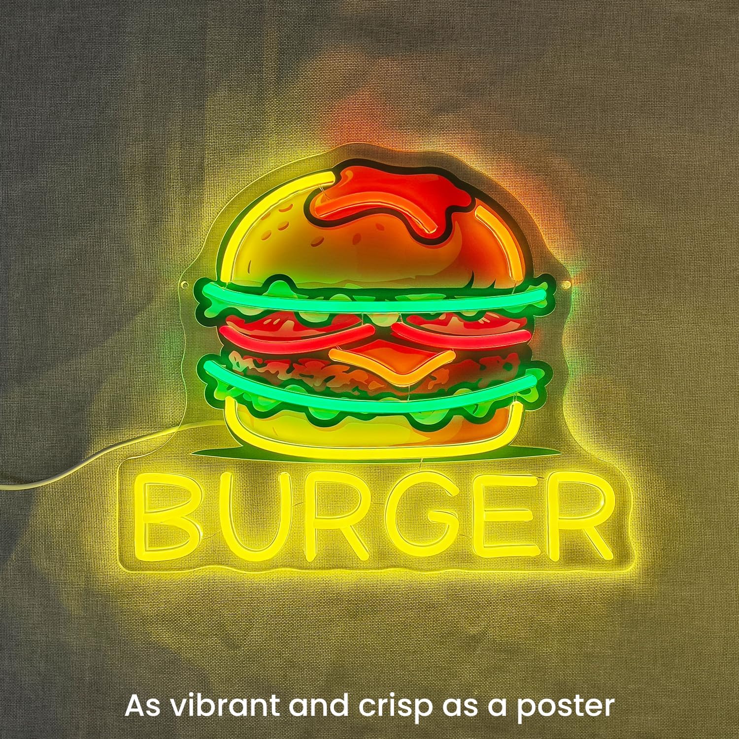 Burger Neon Sign, LED Hamburge - Outdoor Kitchen Power review and price
