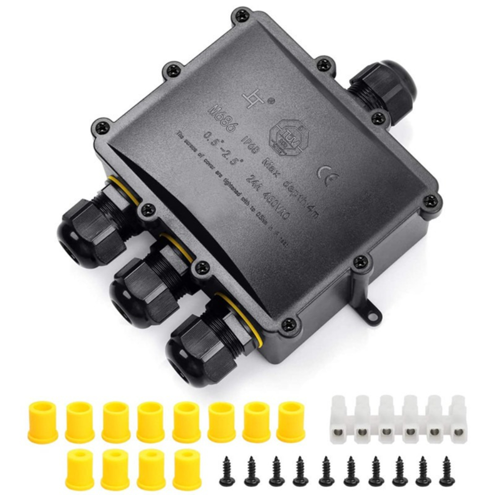 4Way 1In3Out IP68 Waterproof 4 - Outdoor Power Cable Junction Box review and price