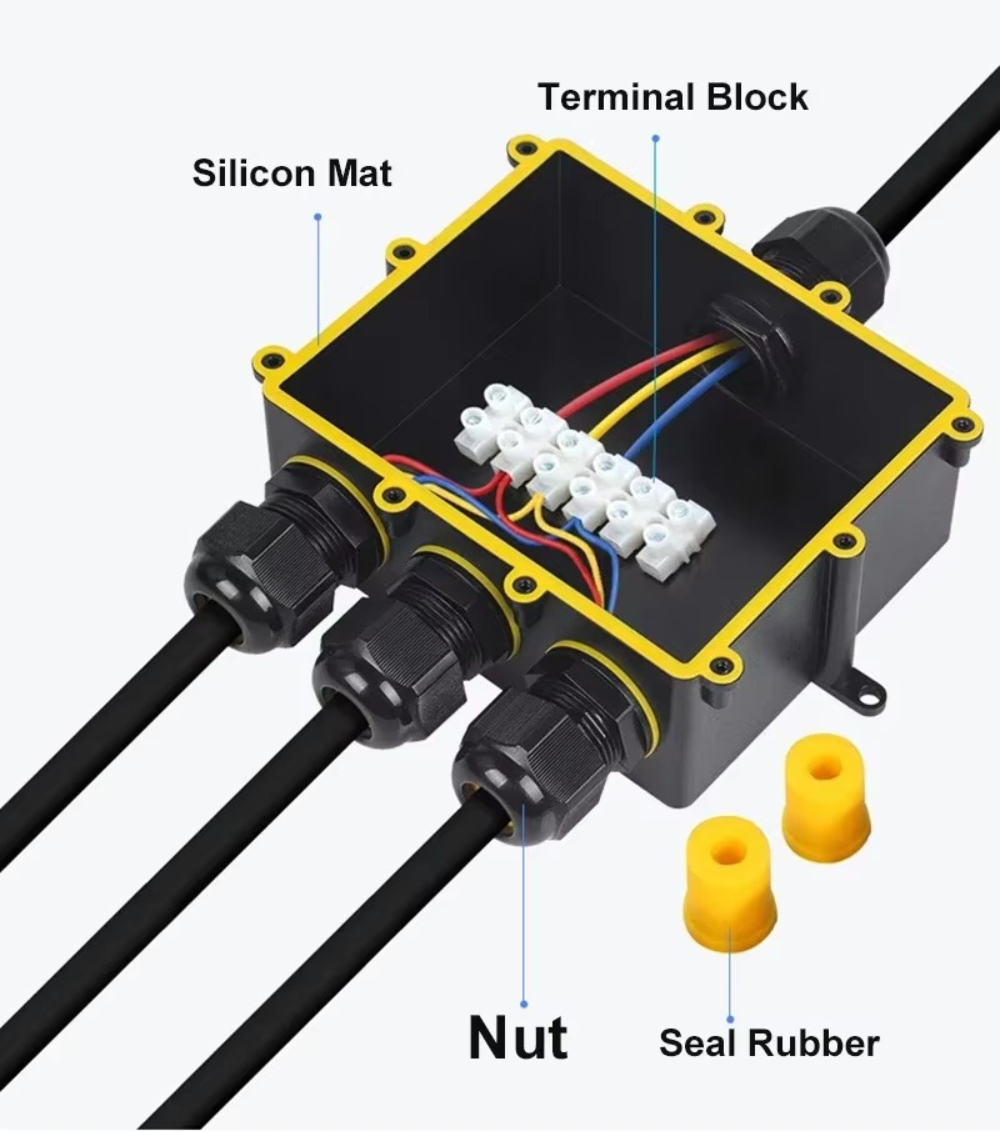 4Way 1In3Out IP68 Waterproof 4 - Outdoor Power Cable Junction Box review and price