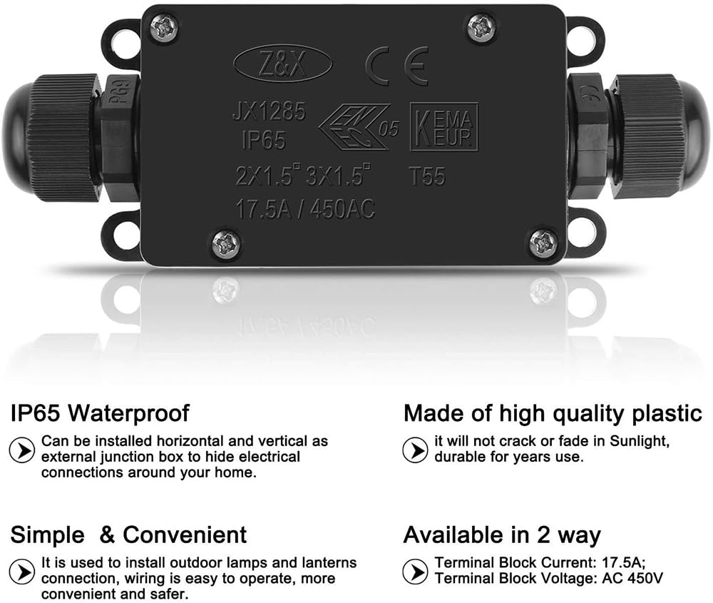 3pcs 2Way IP65 Waterproof Outd - Outdoor Power Cable Junction Box review and price