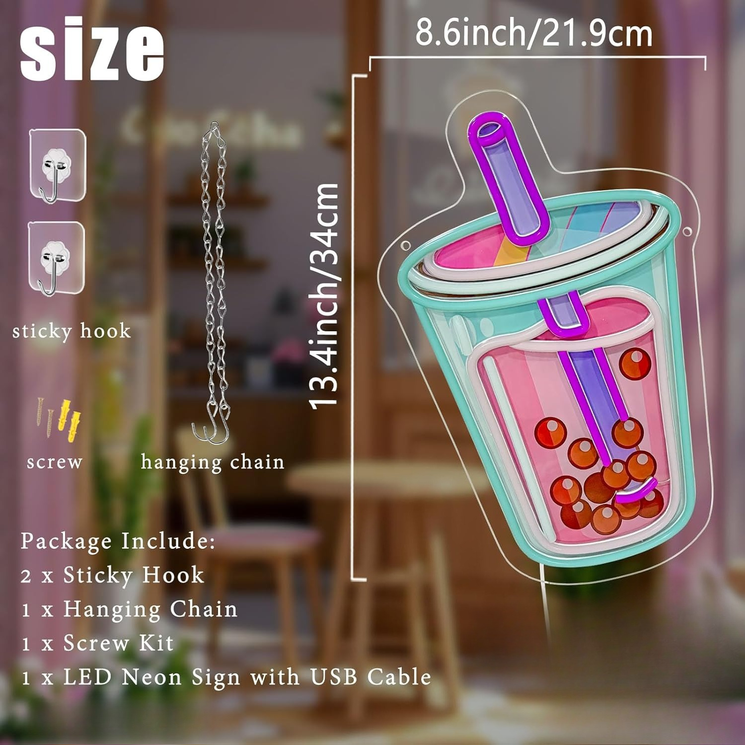 Bubble Tea Neon Sign USB Power - Outdoor Kitchen Power review and price